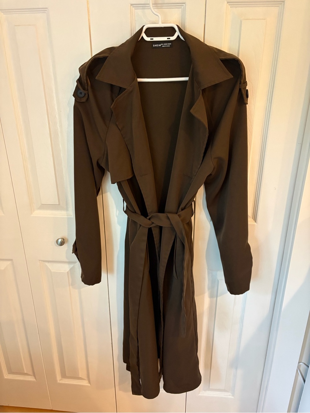 SHEIN Women’s Brown Belted Trench Coat
